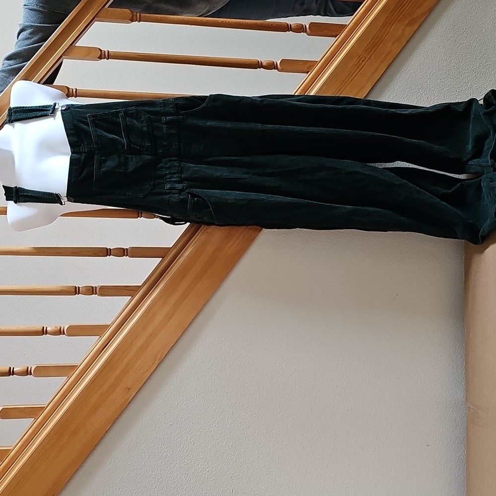 Free People “We the Free” Green Corduroy Women's Overalls Sz Large